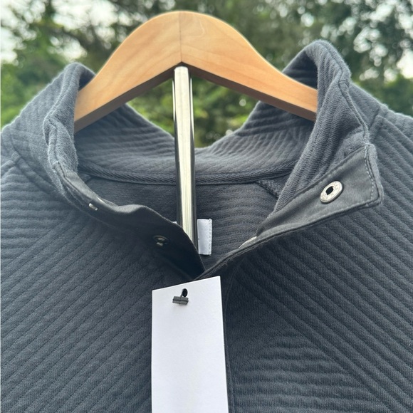 Goodfellow & Co Men's Quilted Snap Pullover Sweatshirt Dark Gray Size Large, NWT - Picture 3 of 8